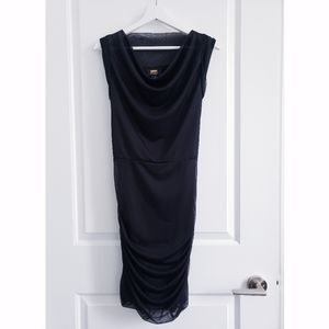 Lori Michaels Sleeveless Black Ruched Dress - Size M